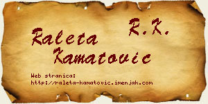 Raleta Kamatović vizit kartica